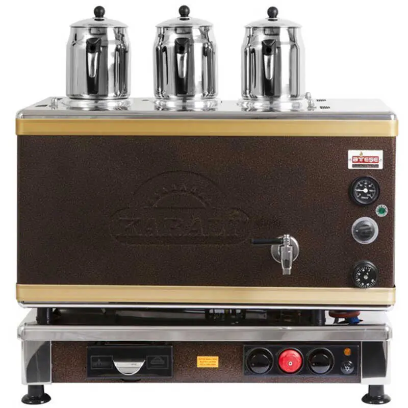 Produktbild: Ateşe Gold analoger Teekessel mit elektrostatischer Pulverbeschichtung, Gas- und Elektrobetrieb, für 3 Teekannen, 34 Liter