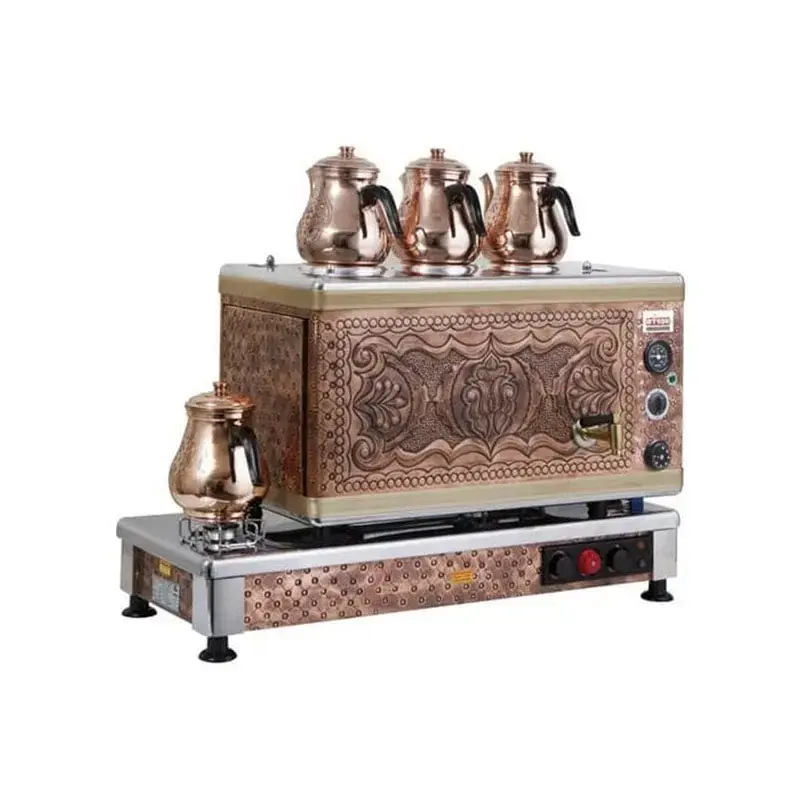 Produktbild: Ateşe Silver Automatischer Gas-Elektro Kupfer 3 Teekanne Wasserkocher, 34 Liter