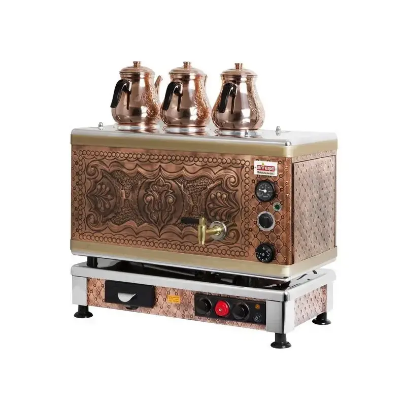 Produktbild: Ateşe Gold Automatischer Gas-Elektrischer Kupfer 3 Teekanne Teekessel, 34 Liter